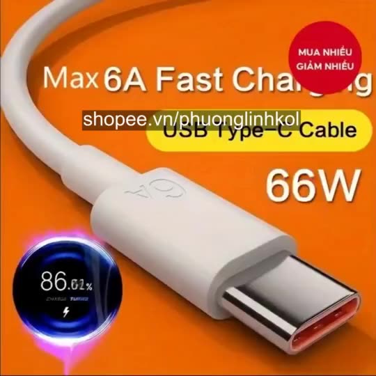 Cáp Dữ Liệu 6A TYPE-C Tương Thích Cho Huawei Millet Vivo Glory Redmi Cáp Sạc Nhanh 1 Mét | BigBuy360 - bigbuy360.vn