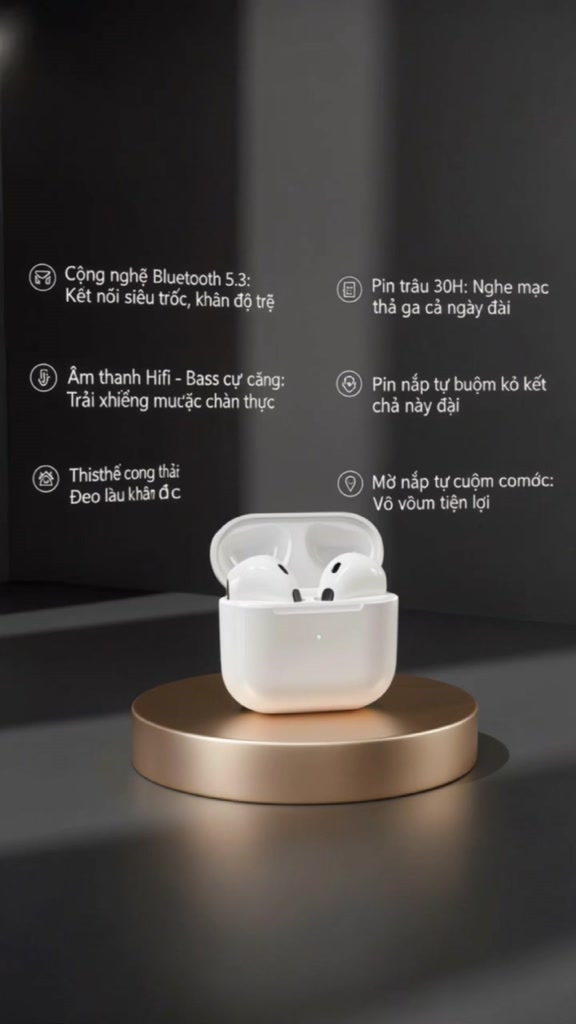 Tai Nghe Bluetooth 5.3 Không Dây PPr4 Tws Hiệu Suất Cao, Chống Nước, Chống Ồn Tuyệt Vời Cho Game Thủ | BigBuy360 - bigbuy360.vn