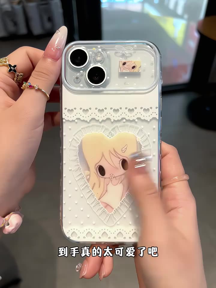 Ốp điện thoại hình cô gái tình yêu màu xanh ren cho iPhone 13 14 Xs XR 11 12 15 Plus 16 12 11 17 Pro Max | BigBuy360 - bigbuy360.vn