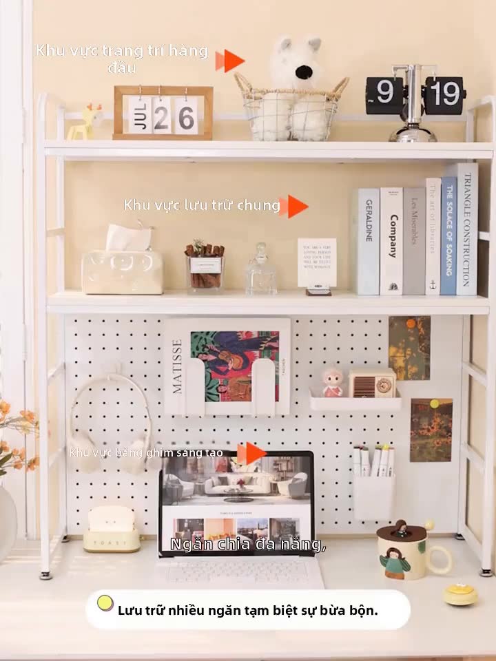 Kệ Pegboard Để Bàn Nhiều Tầng, Giá Sách & Sắp Xếp Đồ Dùng Học Tập, Văn Phòng, Máy Tính, Kệ Trưng Bày Gọn Gàng | BigBuy360 - bigbuy360.vn