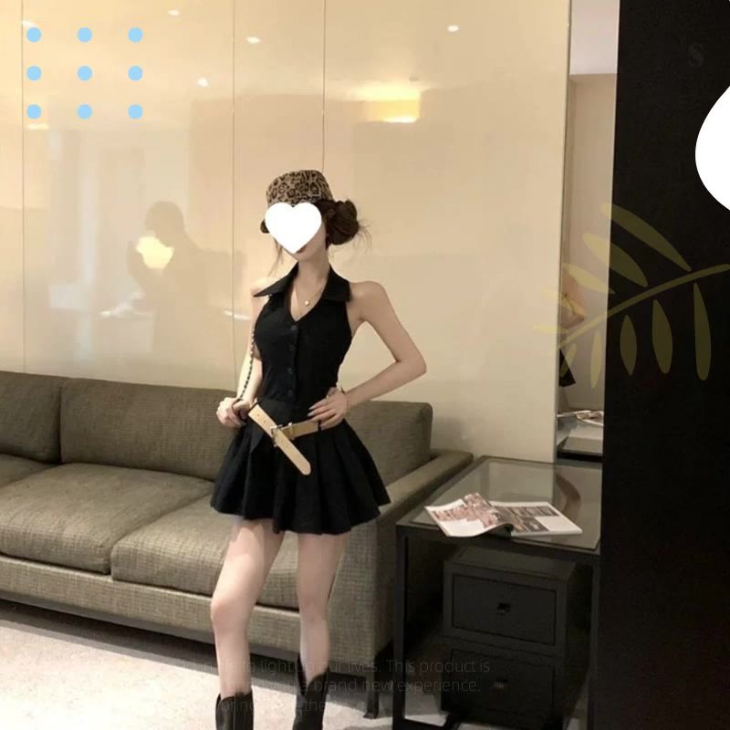 [Pre-Oder] Đầm Halter Pháp Ôm Dáng Váy Ngắn A Line Cạp Cao Nữ Hè | BigBuy360 - bigbuy360.vn