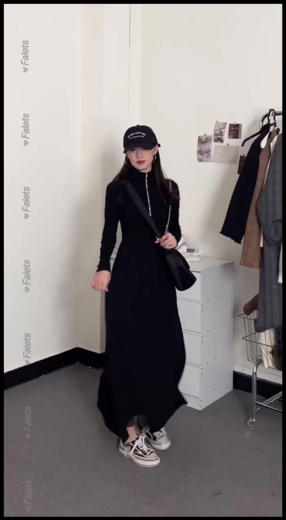 Set Váy Dài Nữ Váy body Dáng Dài Đầm Mùa Đông Cổ Chữ v Phong Cách Thời Trang Pháp Cổ Điển Mới Dành Cho Nữ | BigBuy360 - bigbuy360.vn