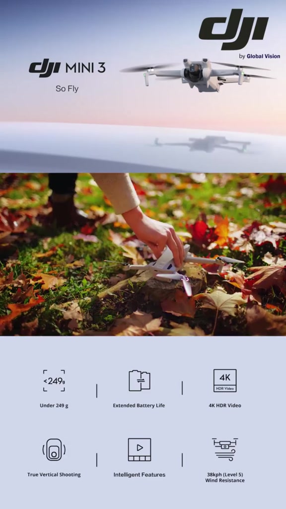 Flycam DJI Mini 3 kèm điều khiển (DJI RC-N1) nhỏ gọn, quay video chất lượng cao 4K HDR - Chính Hãng | BigBuy360 - bigbuy360.vn