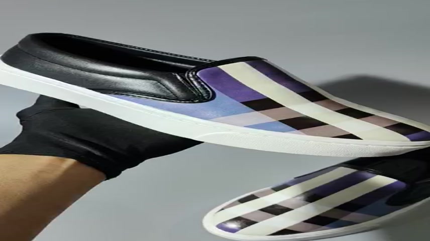 Giày lười nam - Slip on nam BBR họa tiết kẻ sọc siêu đẹp | BigBuy360 - bigbuy360.vn