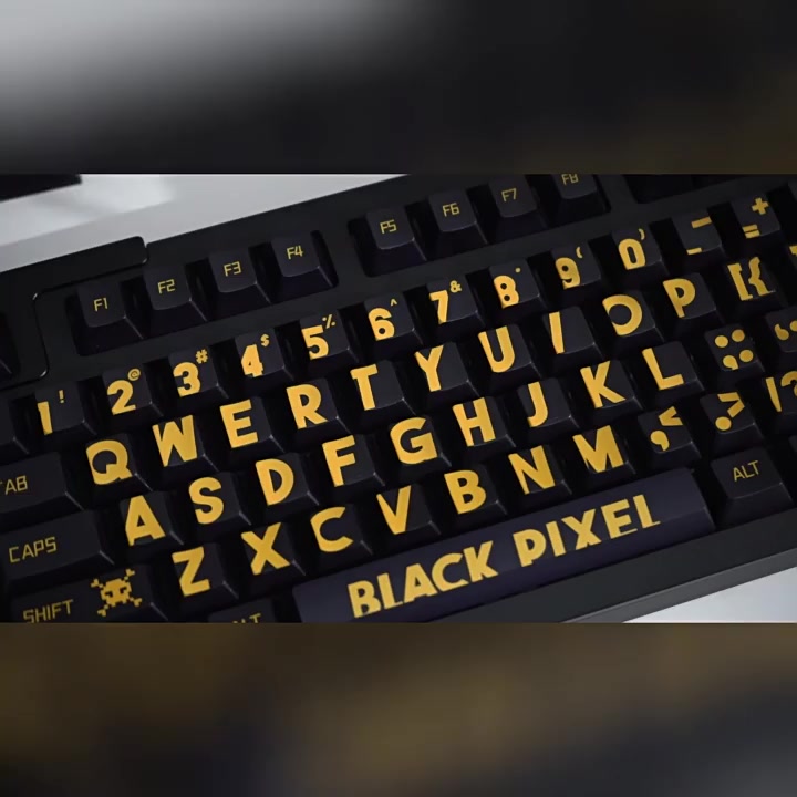 Retro Đen Vàng / Xanh / Hồng / Tím Kích Thước Lớn In Chữ Keycaps Cá Tính PBT Key cap Cherry Profile cho MX Công Tắc Trao Đổi Nóng Cơ | BigBuy360 - bigbuy360.vn