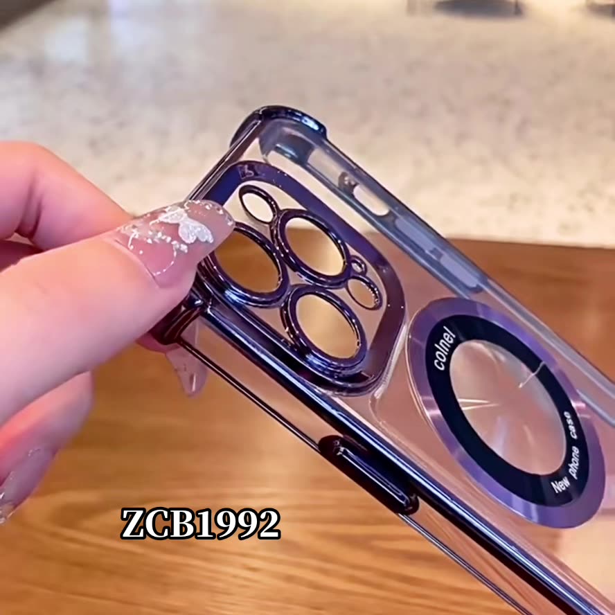 Ốp lưng cho OPPO A17 A18 A38 4G A97 A60 Ốp điện thoại trong suốt TPU sạc từ tính Vỏ mềm chống rơi bốn góc