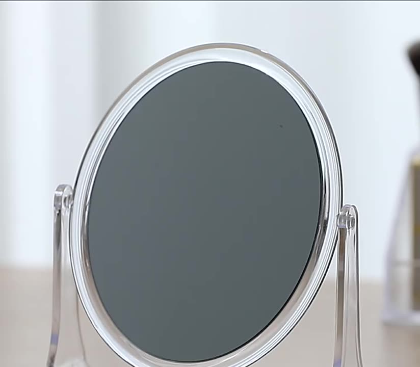 Gương phóng đại MKEB 5x, Gương mỹ phẩm để bàn hai mặt vuông tròn, Creative 360° Xoay trong suốt có bàn đứng Gương trang điểm phòng tắm | BigBuy360 - bigbuy360.vn