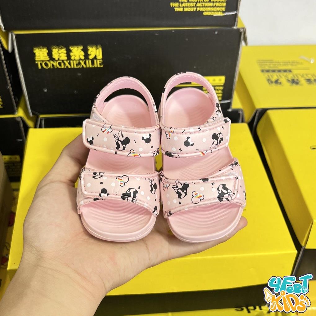 Giày Sandal xốp quai dán Mickey  siêu đáng yêu cho bé gái 1-5 tuổi nhẹ, mềm và chống trơn trượt
