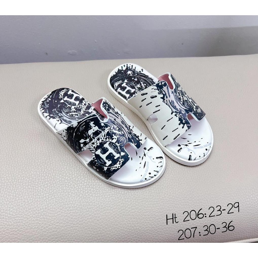 Dép lê cho bé - dép chữ H quai da ngang mẫu mới đế chống trơn trượt DE2302