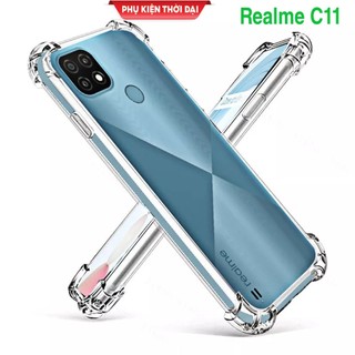 Ốp lưng Realme C11 silicon dẻo trong suốt lồi 4 góc chống sốc ôm khít máy