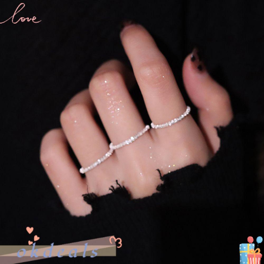 Okdeals Nhẫn Lấp Lánh Thời Trang Mới|Trang Sức Phụ Nữ Cổ Điển