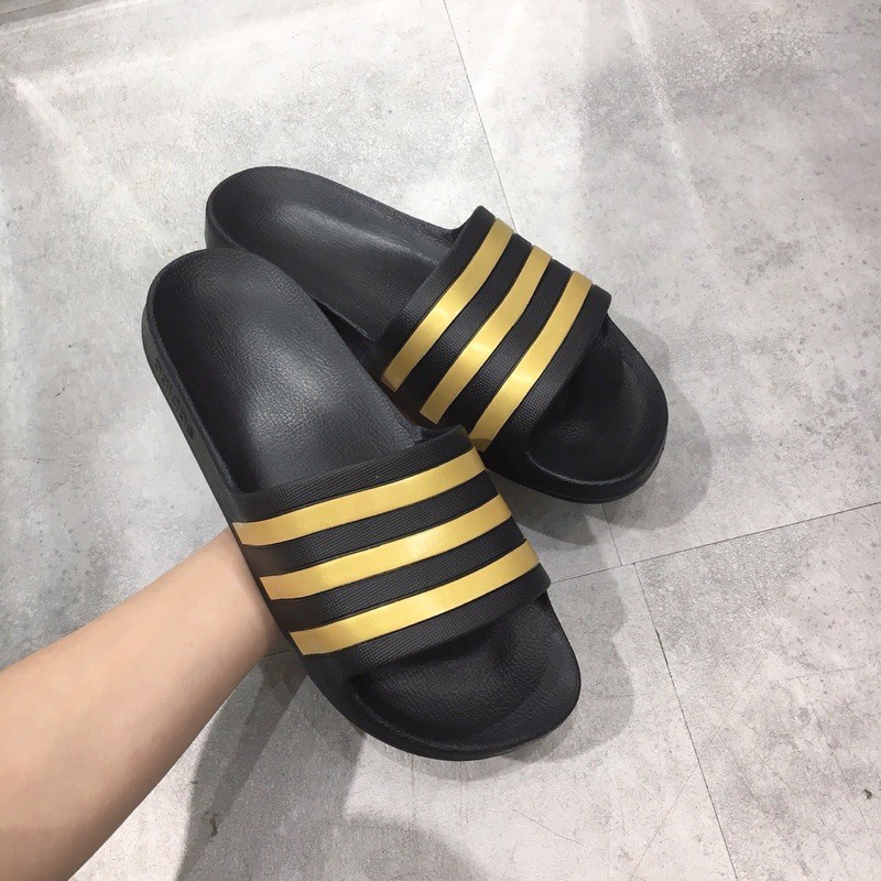 Dép Đúc Nguyên Khối Siêu Nhẹ Unisex Adida's Chính Hãng Quai Ngang 3 Sọc Thể Thao Chống Nước Full Hộp Box