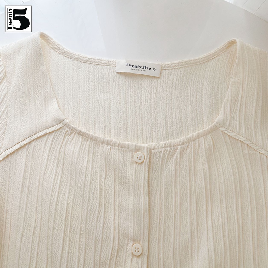 Áo sơ mi kiểu nữ công sở ngắn tay cổ vuông Twentyfive SA8