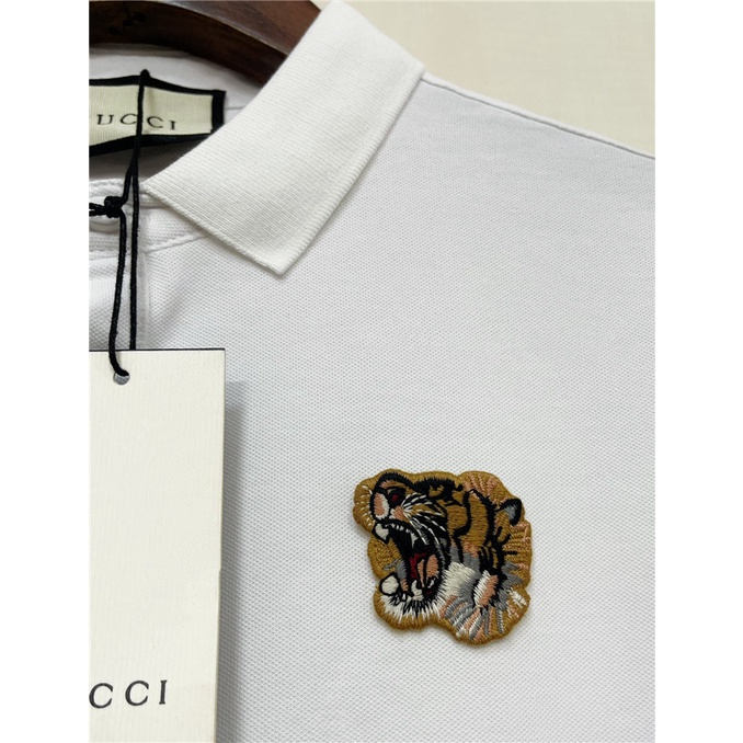 Gucc1 Áo Thun polo Nam Ngắn Tay Thêu Họa Tiết Mới Size S-4XL