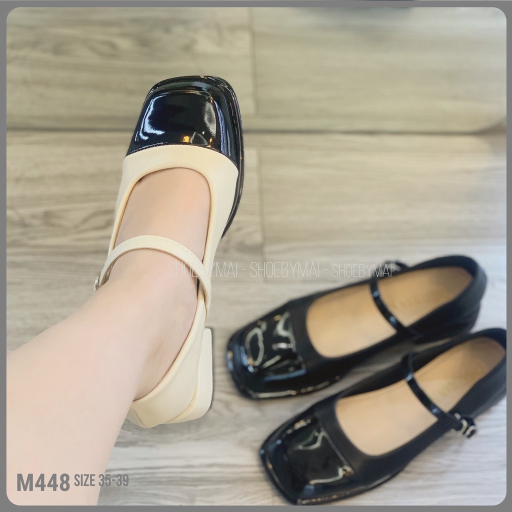 Giày búp bê quai ngang đế cao 3p M448 SHOEBYMAI