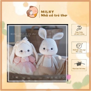 Cặp đôi thỏ tình yêu đan móc thủ công/ Quà tặng ngày kỉ niệm tình yêu/ Quà cưới