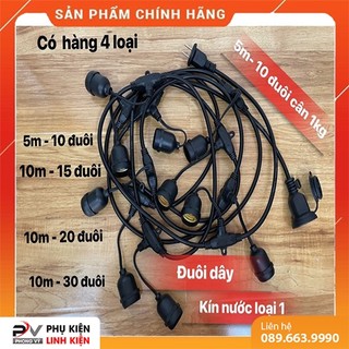 Dây đui đèn ngoài trời chống nước 5m10 bóng/ 10m 20 bóng, dây đèn trang trí quán cà phê/sân vườn