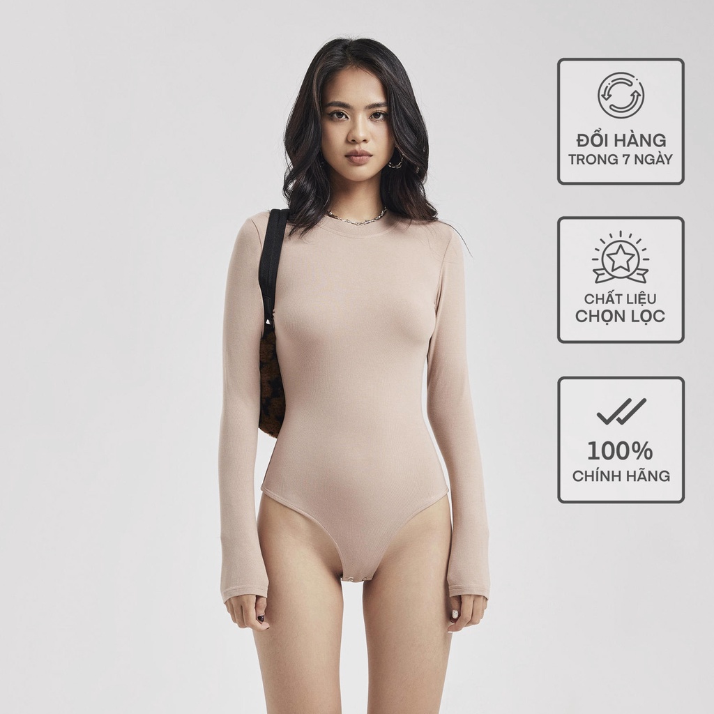 Áo Dài Tay Cổ Bo Bodysuit Nữ BUSY Thun Zip Lạnh Co Giãn Ôm Sát DT13B | BigBuy360 - bigbuy360.vn
