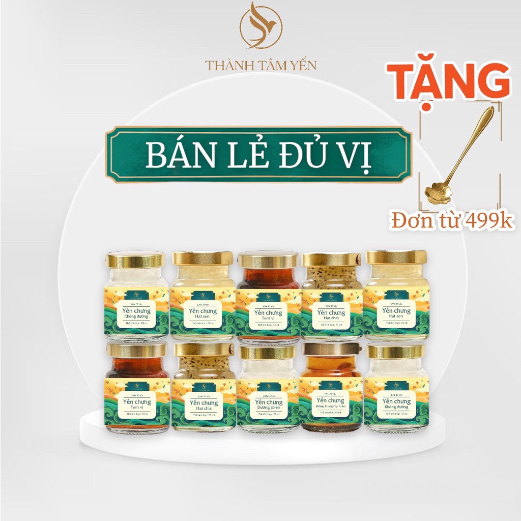 Quà Tặng - Yến Chưng Sẵn Lẻ đủ vị Thành Tâm Yến 70ml - Bổ sung dưỡng chất, sức đề kháng - Yến Sào Khánh Hòa chính hãng