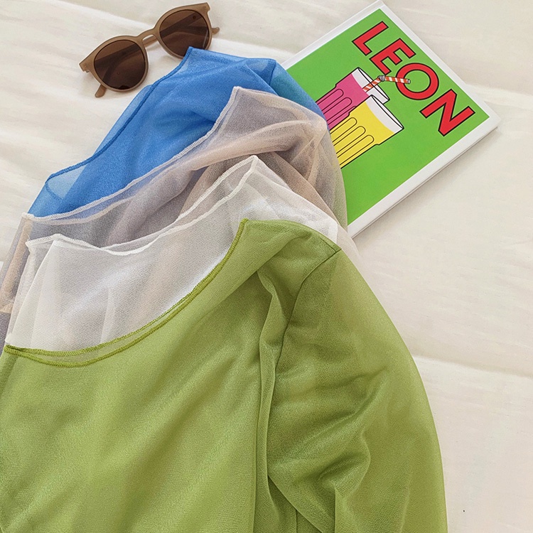 Áo lưới xuyên thấu tay dài cổ tròn thời trang cho nữ MS59