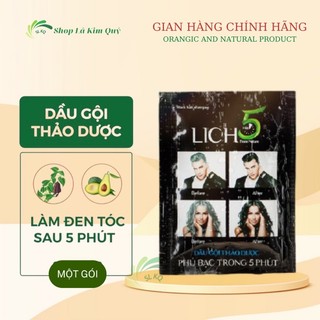 Dầu gội phủ bạc đen tóc Lich5 - gội đen tóc bạc sau 5 phút Cocayhoala