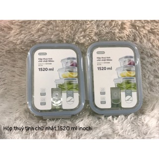 Hộp thuỷ tinh chữ nhật Inochi - Nikko 1520 ml