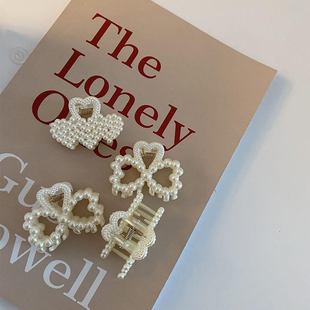 Kẹp Tóc Hình Nơ Họa Tiết Trái Tim Lấp Lánh Phong Cách Tối Giản Hàn Quốc