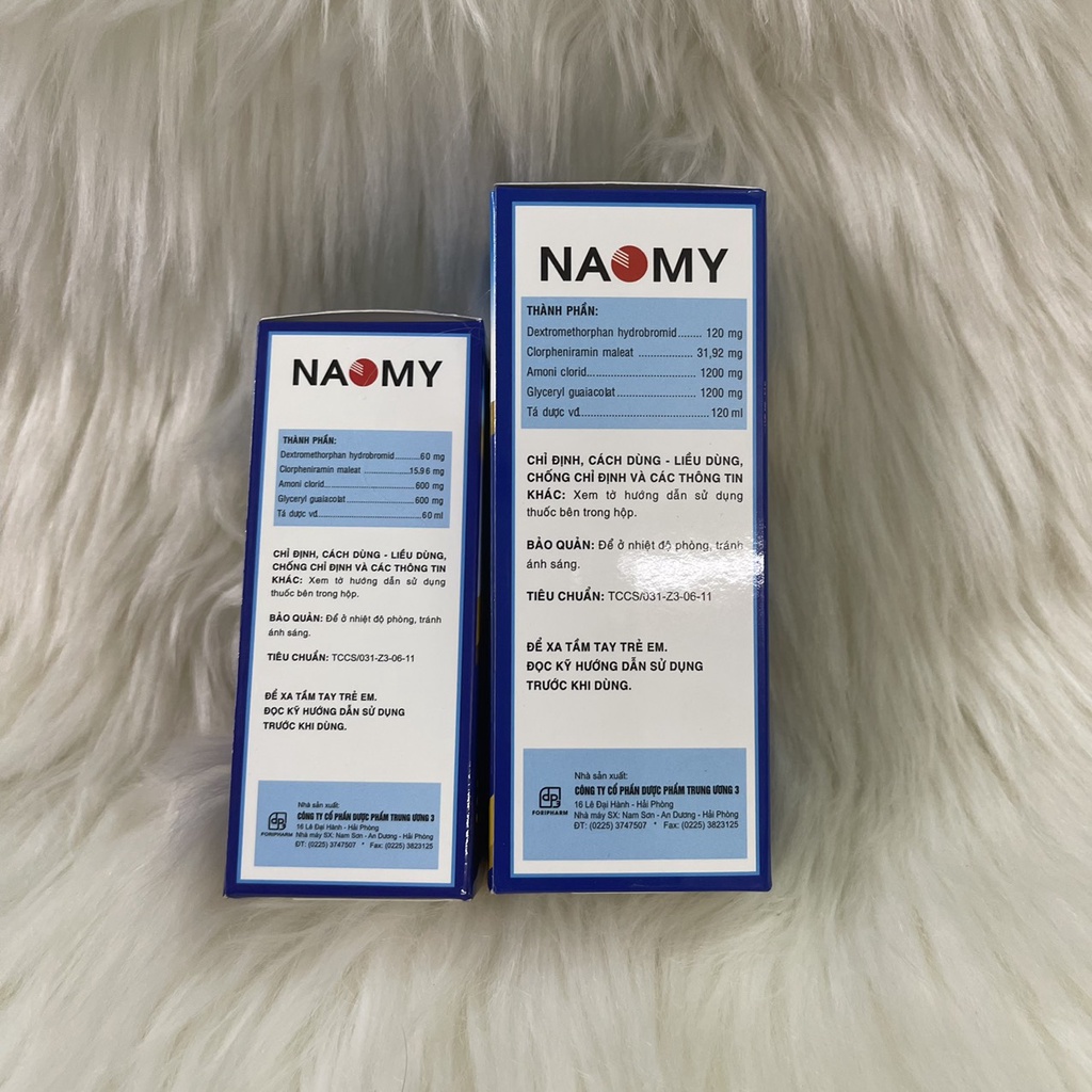 SIRO LONG ĐƠM NAOMY chai 120ml,60ml