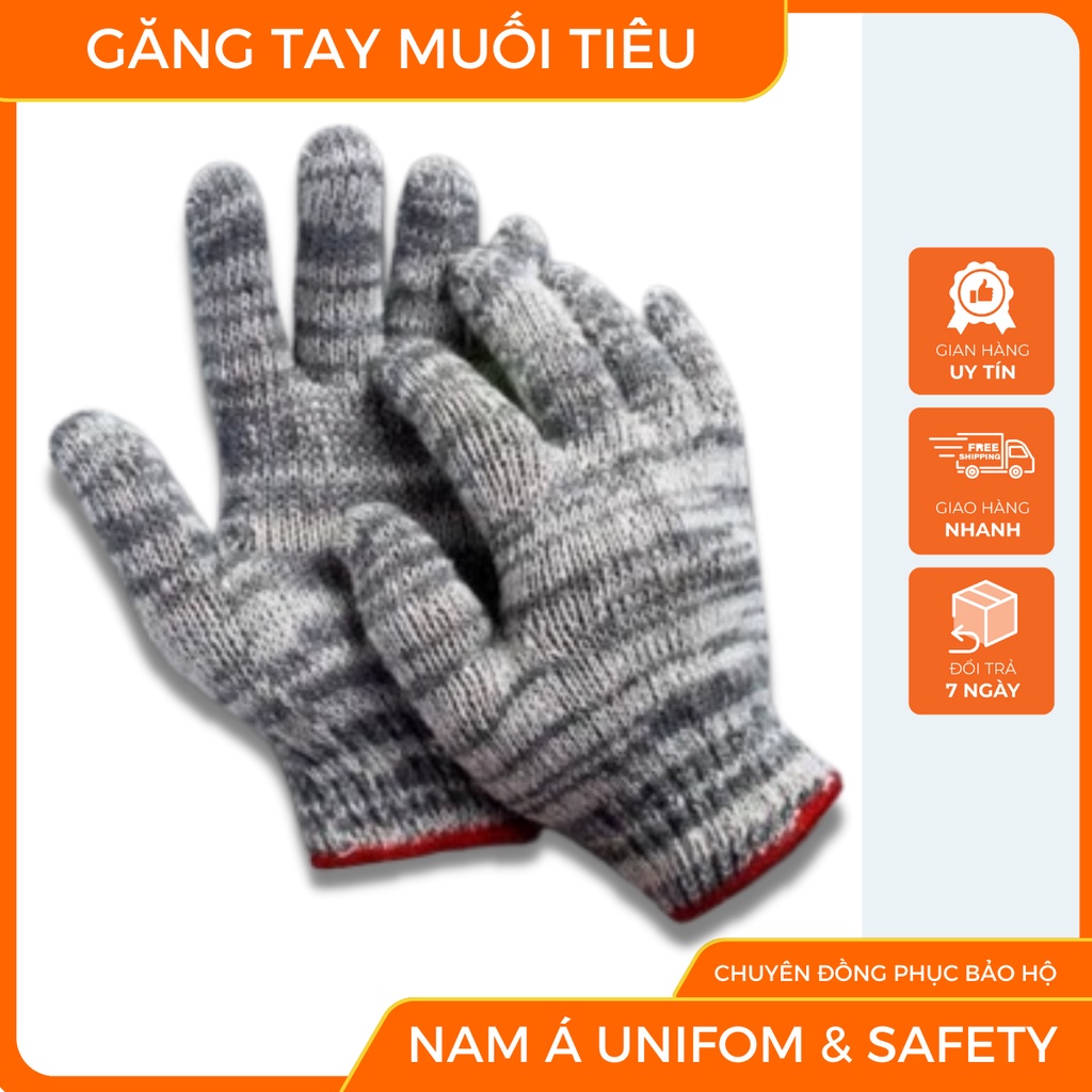 Găng tay bảo hộ lao động muối tiêu 80g - Găng tay bảo hộ Đà Nẵng