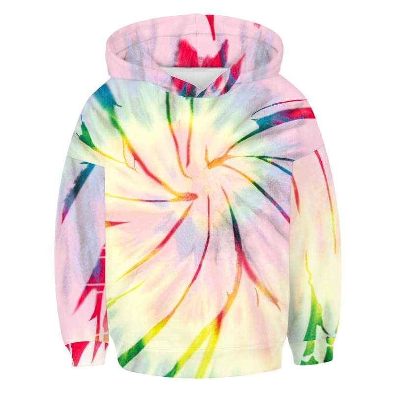 Áo Hoodie Nhuộm Màu Loang Tay Dài Dáng Rộng Thời Trang Xuân Thu Cho Bé Trai Và Gái