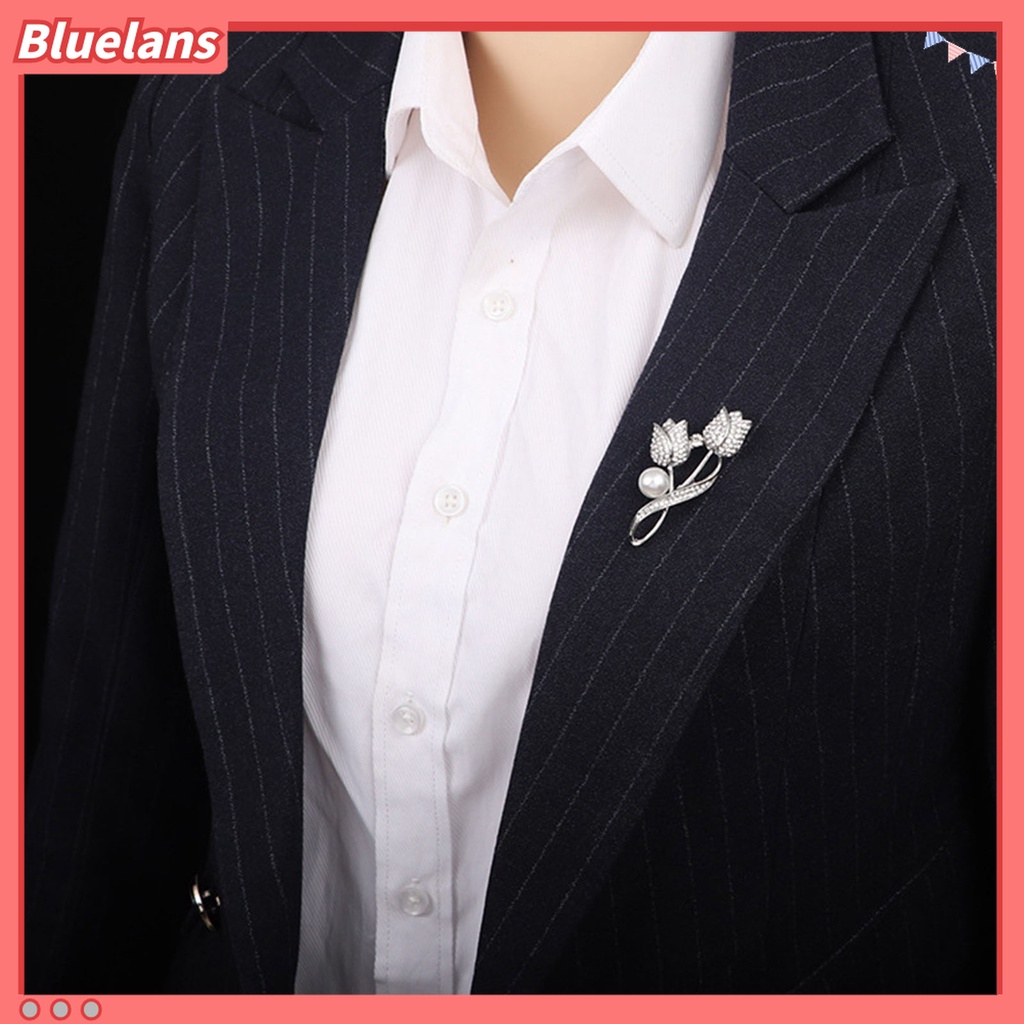Ghim Cài Áo Hình Hoa Tulip Đính Ngọc Trai Nhân Tạo Thời Trang 48h