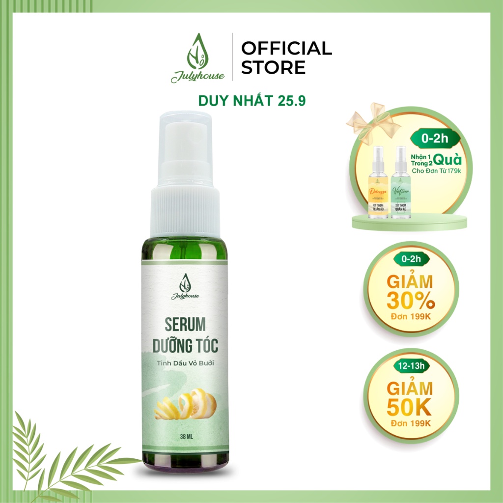 Xịt dưỡng tóc tinh dầu Bưởi 38ml/100ml JULYHOUSE giảm gãy rụng, mọc tóc nhanh