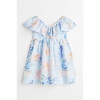 Váy bèo xòe hoa xanh 1054775001 hm h&m _hàng chính hãng authentic