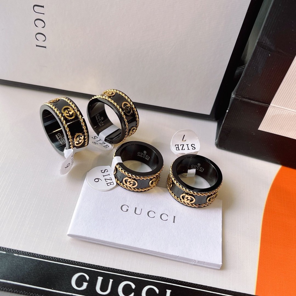 Nhẫn Thép Titan Trang Sức Thời Trang Gucci Cho Nam Và Nữ Senior Quý Phái Trang Trí Văn Phòng Chống Nước Và Rỉ Sét