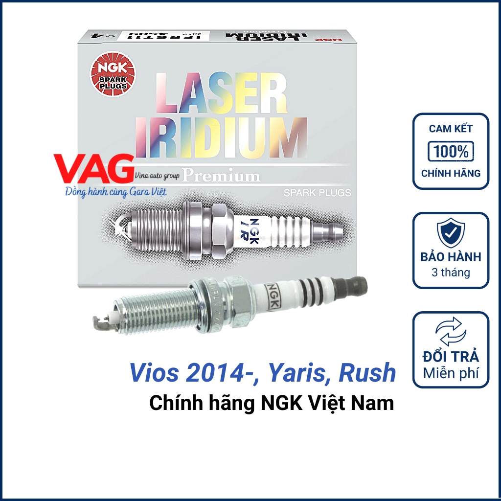 [Chính hãng] Bugi NGK LASER IRIDIUM cho Toyota Vios 14-, Altis 12-, Yaris, Rush, Wigo,... DF6H-11B