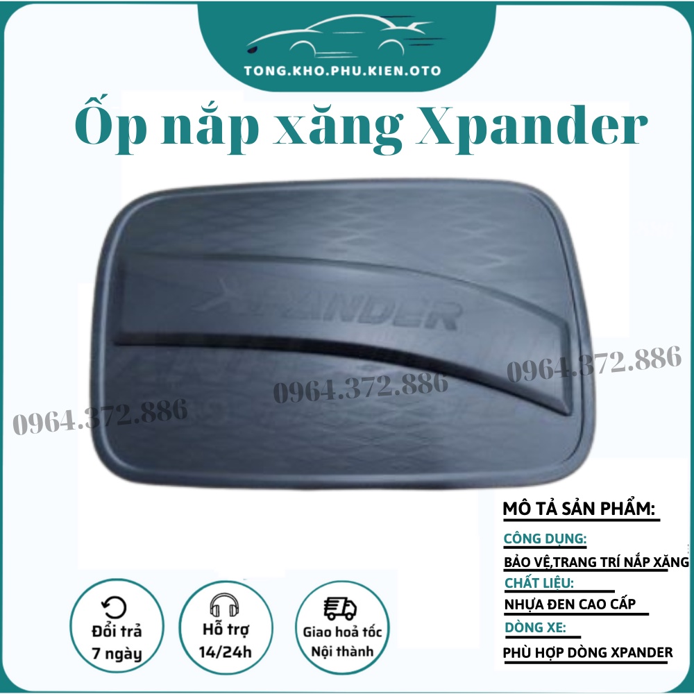 Ốp nắp bình xăng xe Mitsubishi Xpander 2018-2019-2020-2021-2022 nhựa đen cao cấp