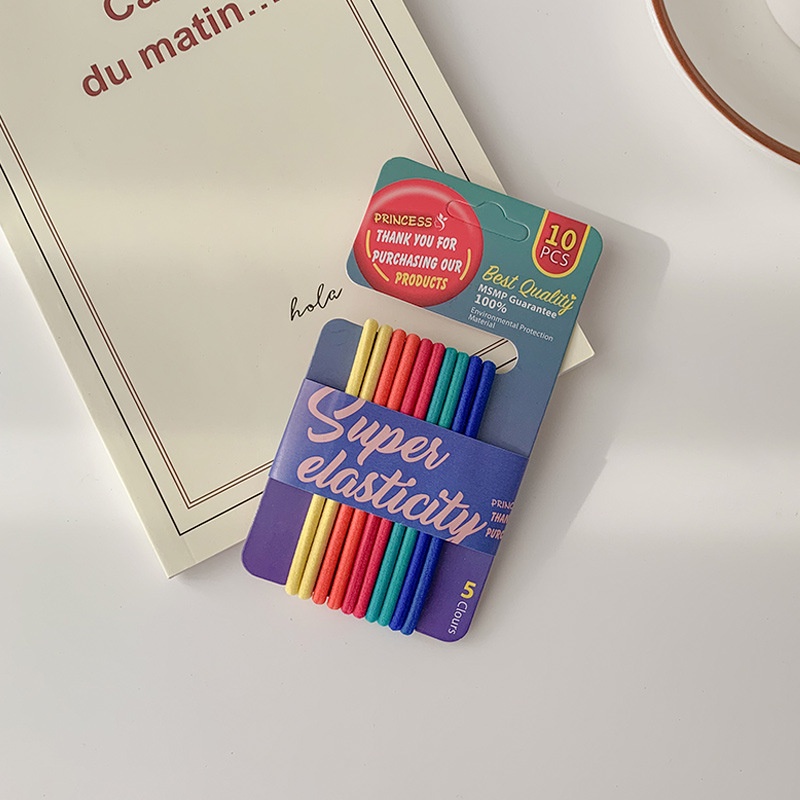 Bộ 10 Dây Buộc Tóc Cao Su Màu Sắc Ngọt Ngào Phong Cách Hàn Quốc Cho Nữ