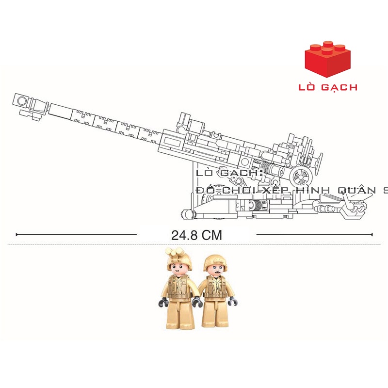 Bộ xếp hình Lựu pháo 155mm M-777 Quân đội Mỹ