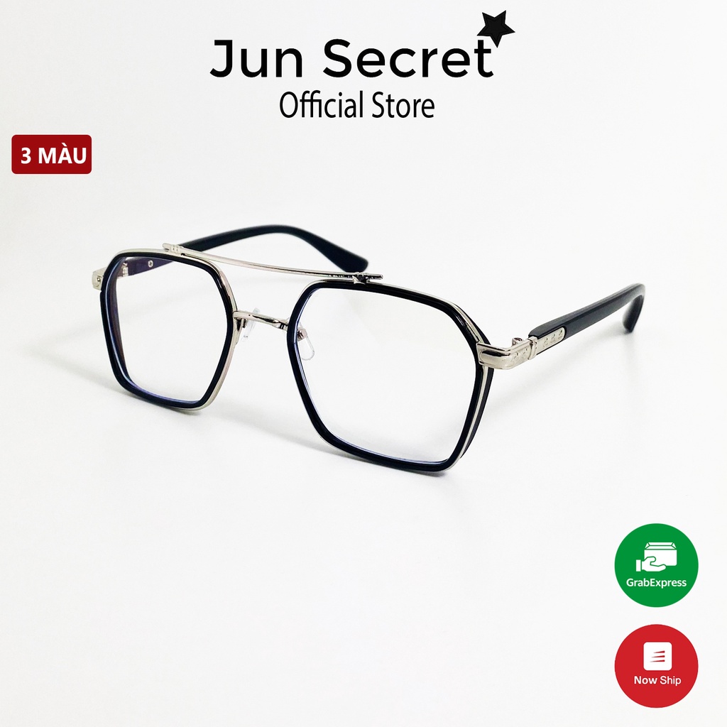 Mắt kính thời trang cao cấp Jun Secret gọng nhựa kiểu kính hình lục giác độc lạ dành cho nam và nữ JS6029