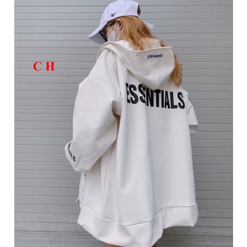 Áo Hoodie khóa ESEN form thụng unisex chất Nỉ Cotton