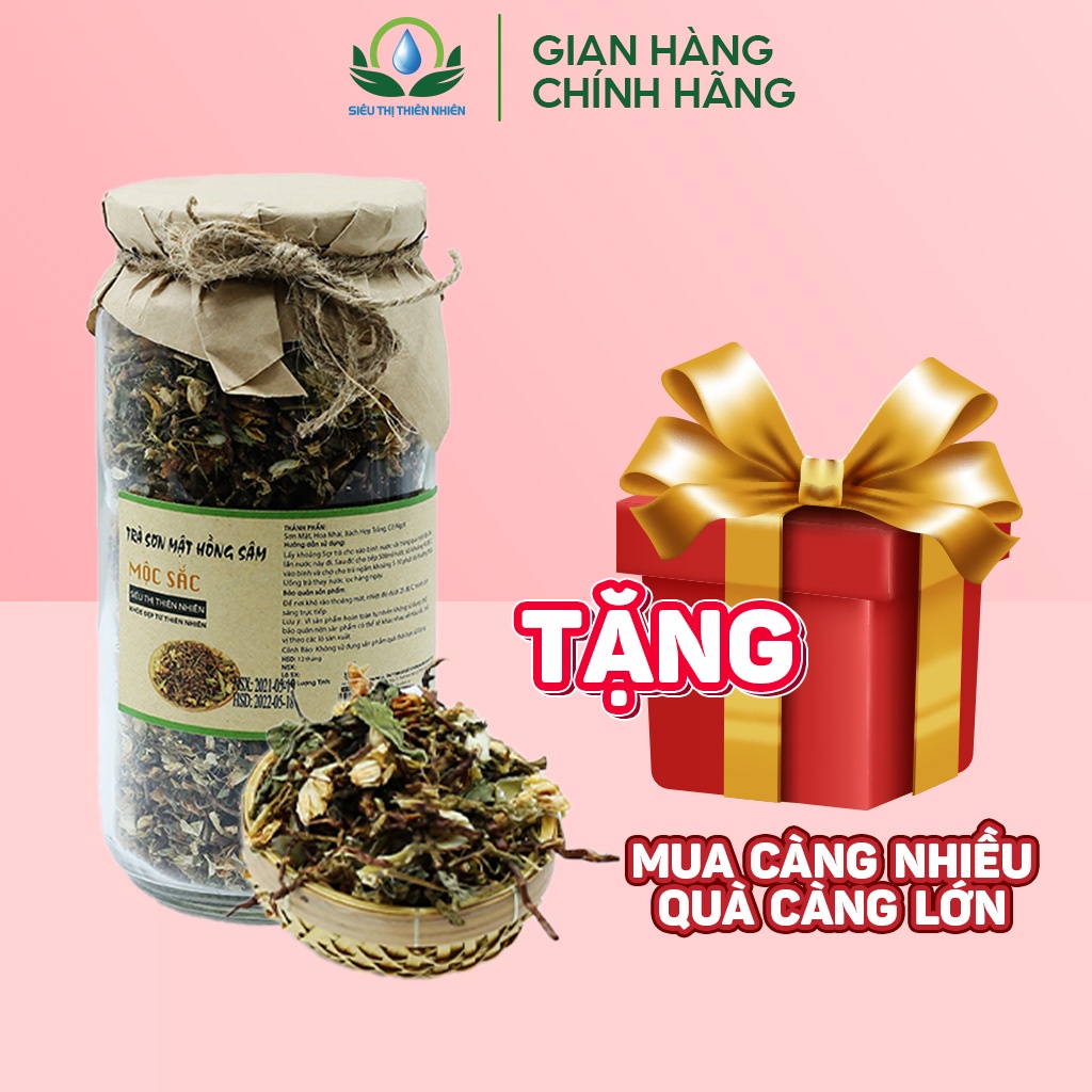 Trà Sơn Mật Hồng Sâm SIÊU THỊ THIÊN NHIÊN Hỗ Trợ Giảm Mỡ Máu, Thanh Nhiệt Giải Độc Cho Cơ Thể Túi 500G