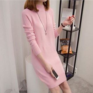 Set đầm len thu đông - Đồ len nữ - Đầm len cổ 3 phân trơn-Danangsale