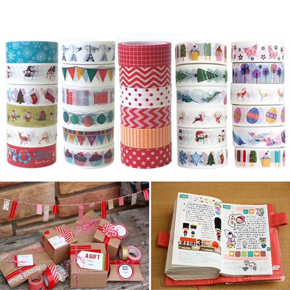 PINEVN Set 6 Cuộn Băng Dính Trang Trí Giáng Sinh Thời Trang