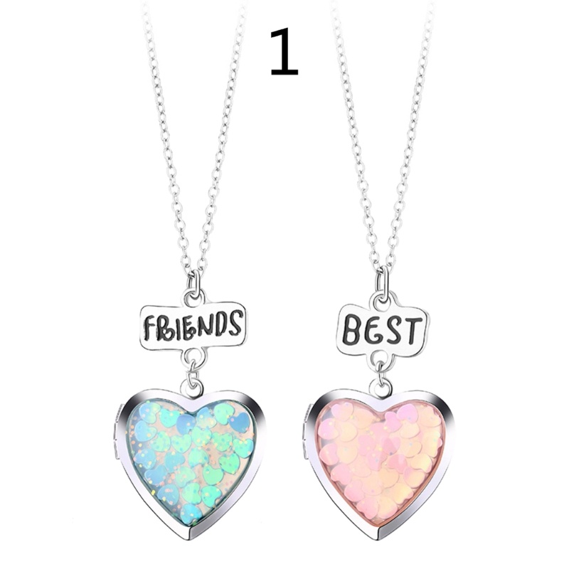 Set 2 Vòng cổ Tình Bạn Hình Trái Tim Cổ Điển