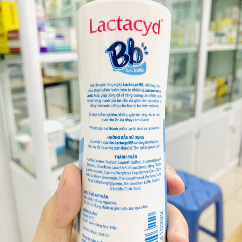 Sữa tắm Lactacyd BB chống rôm sảy cho bé, hăm kẽ, nhiễm trùng da (250ml)