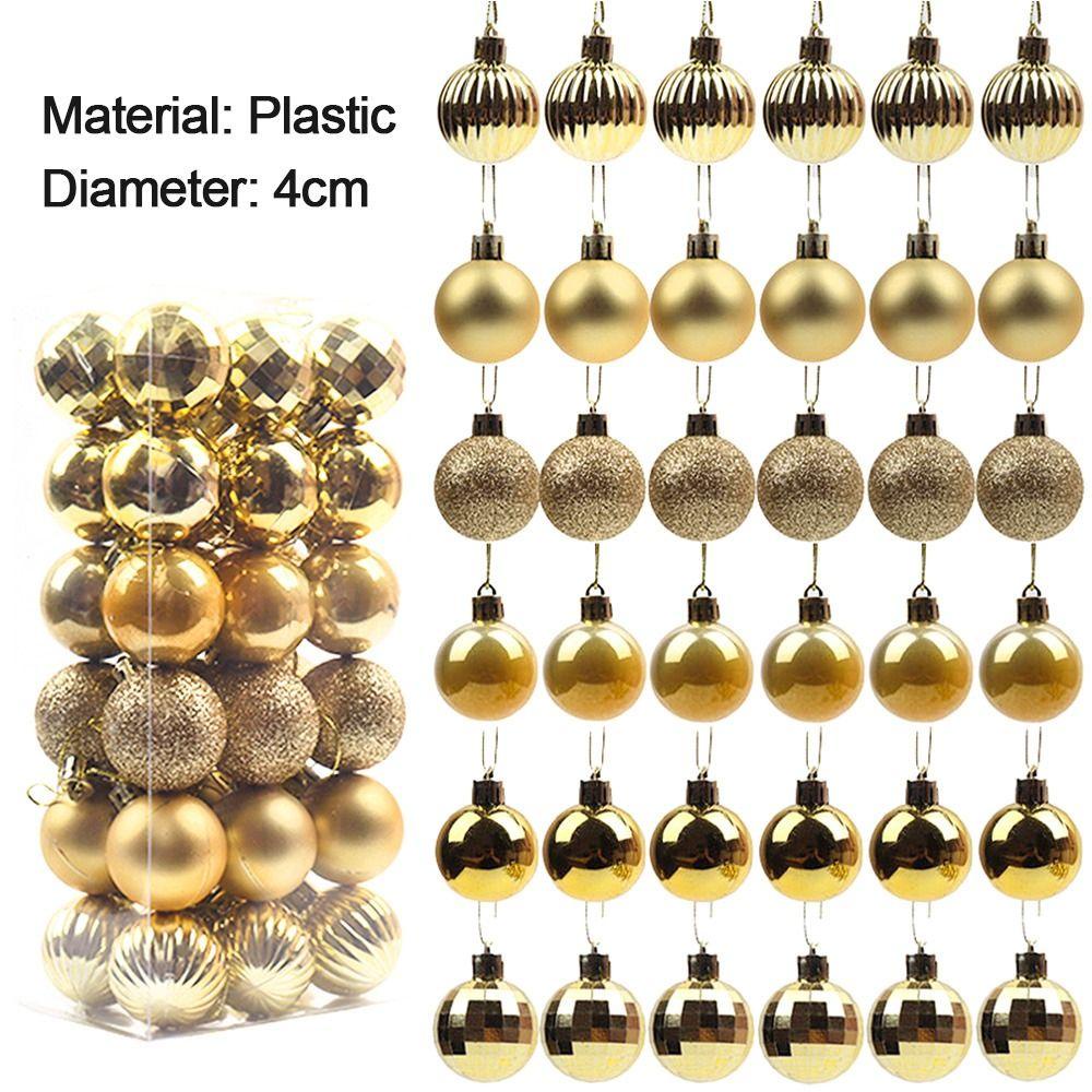 Set 36 Trái Châu 4cm Bằng Nhựa Dùng Trang Trí Giáng Sinh DIY