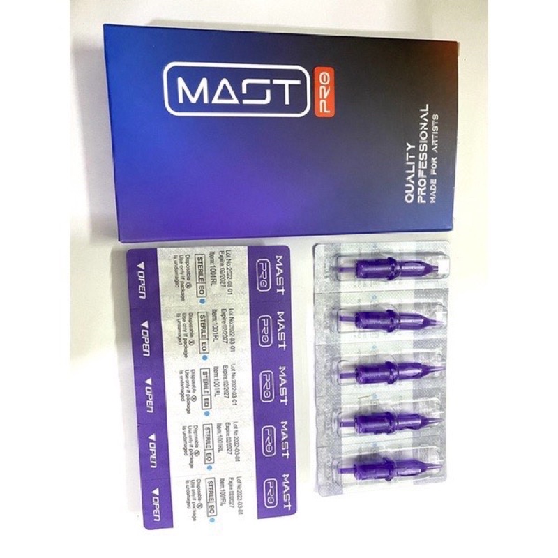 HỘP 10 KIM 1 MÁY PEN MAST PRO CHÍNH HÃNG, KIM MAST TÍM DÙNG CHO MÁY PEN TRONG PHUN XĂM