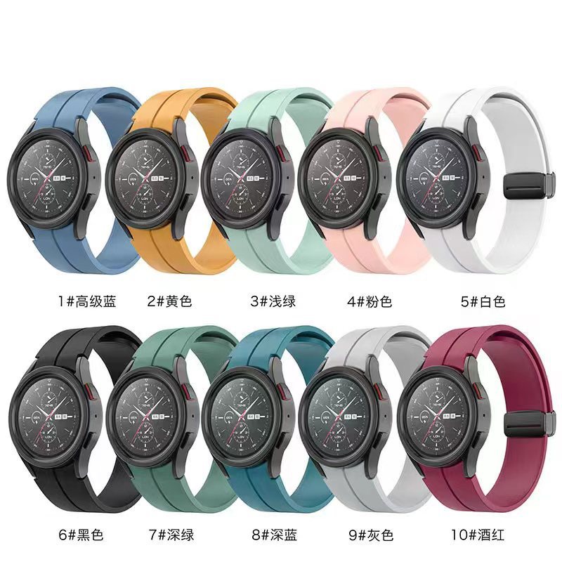 Dây Đeo Silicon Có Khóa Nam Châm Cho Đồng Hồ Thông Minh Samsung Galaxy Watch 5 / 4 44mm 40mm 5 Pro 45mm 4 Classic 42 46mm