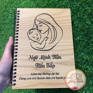 Sổ bìa gỗ khắc theo yêu cầu-Kích thước: 10cm x15cm & 15cm x20cm - không độc hại cho trẻ em.