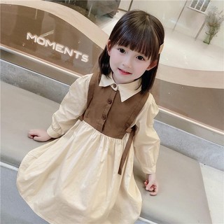 Váy thô xuông cổ sơ mi cài cúc cho bé- hàng qccc